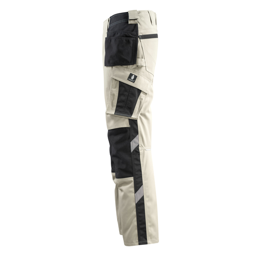 MASCOT 14031-203 UNIQUE  Bremen Hose mit Knie- und H�ngetaschen - 5509 Hellkhaki/Schwarz - 82C48