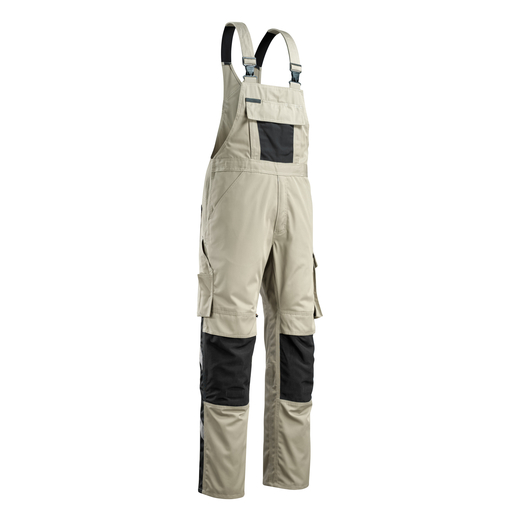 MASCOT 12169-442 UNIQUE  Augsburg Latzhose mit Knietaschen - 5509 Hellkhaki/Schwarz - 82C52