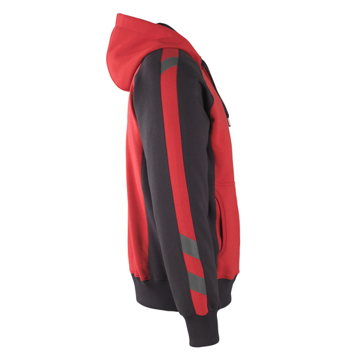 MASCOT 50566-963 UNIQUE  Wiesbaden Kapuzensweatshirt mit Rei�verschluss - 0209 Rot/Schwarz - XL