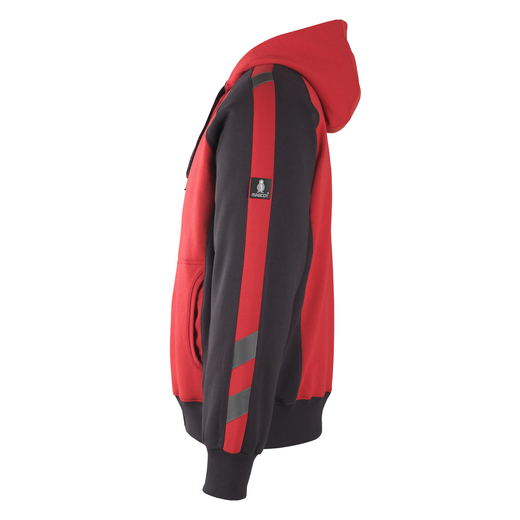 MASCOT 50566-963 UNIQUE  Wiesbaden Kapuzensweatshirt mit Rei�verschluss - 0209 Rot/Schwarz - XL