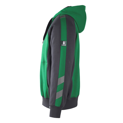 MASCOT 50566-963 UNIQUE  Wiesbaden Kapuzensweatshirt mit Rei�verschluss - 0309 Gr�n/Schwarz - 3XL
