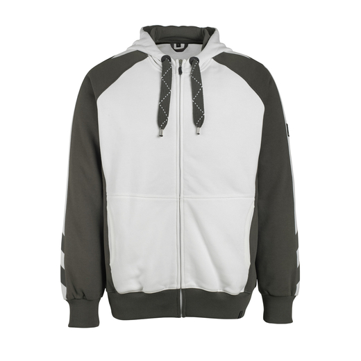 MASCOT 50566-963 UNIQUE  Wiesbaden Kapuzensweatshirt mit Rei�verschluss - 0618 Wei�/Dunkelanthrazit - 2XL