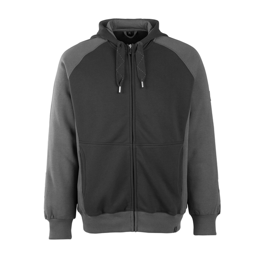 MASCOT 50566-963 UNIQUE  Wiesbaden Kapuzensweatshirt mit Rei�verschluss - 0918 Schwarz/Dunkelanthrazit - M