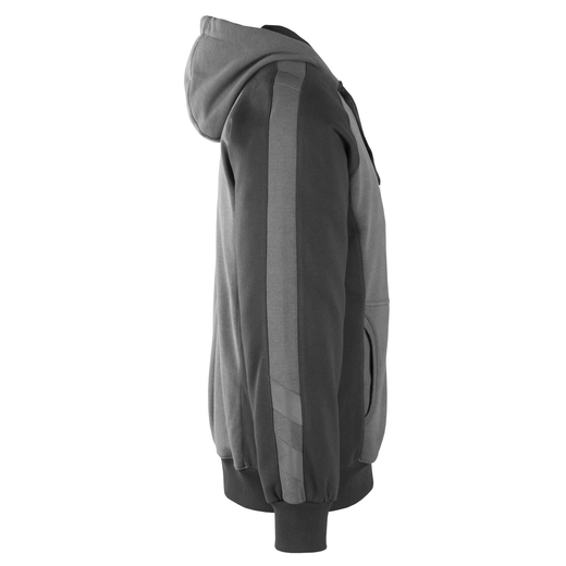 MASCOT 50566-963 UNIQUE  Wiesbaden Kapuzensweatshirt mit Rei�verschluss - 1809 Dunkelanthrazit/Schwarz - XL