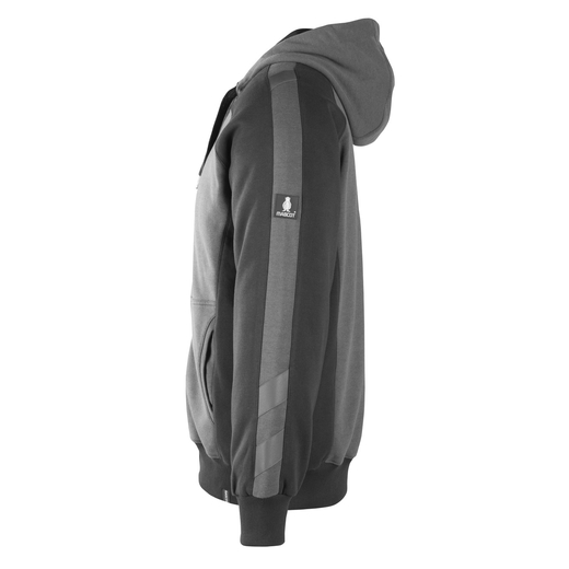 MASCOT 50566-963 UNIQUE  Wiesbaden Kapuzensweatshirt mit Rei�verschluss - 1809 Dunkelanthrazit/Schwarz - XL