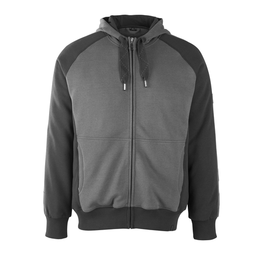 MASCOT 50566-963 UNIQUE  Wiesbaden Kapuzensweatshirt mit Rei�verschluss - 1809 Dunkelanthrazit/Schwarz - XL
