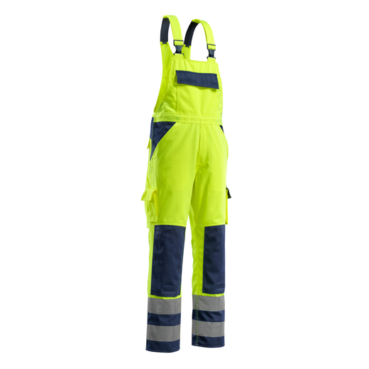 MASCOT 07169-470 SAFE COMPETE  Barras Latzhose mit Knietaschen - 171 hi-vis Gelb/Marine - 90C48