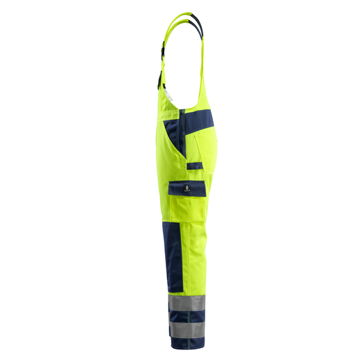 MASCOT 07169-470 SAFE COMPETE  Barras Latzhose mit Knietaschen - 171 hi-vis Gelb/Marine - 90C48