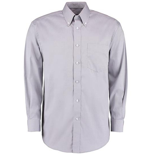 KUSTOM KIT Mens Corporate Oxfort Shirt Longsleeve Silver Grey 49/50 (3XL/29H)